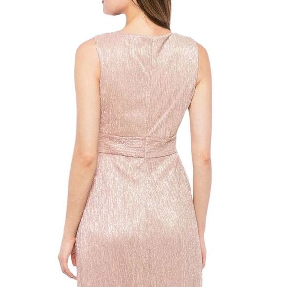 Marina Metallic Knit Sleeveless Surplice V-Neck Long Gown Size 10 NEW - Picture 4 of 5